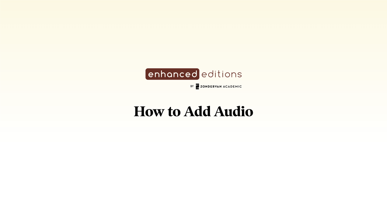 How to Add Audio